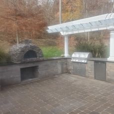 outdoor fireplace and grill
