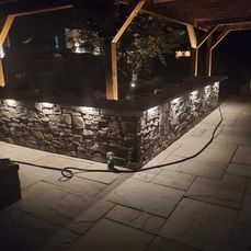 poolside at night