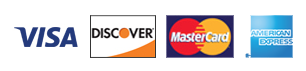 Payment methods: Visa, Discover, MasterCard, American Express