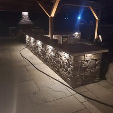 poolside at night